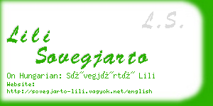 lili sovegjarto business card